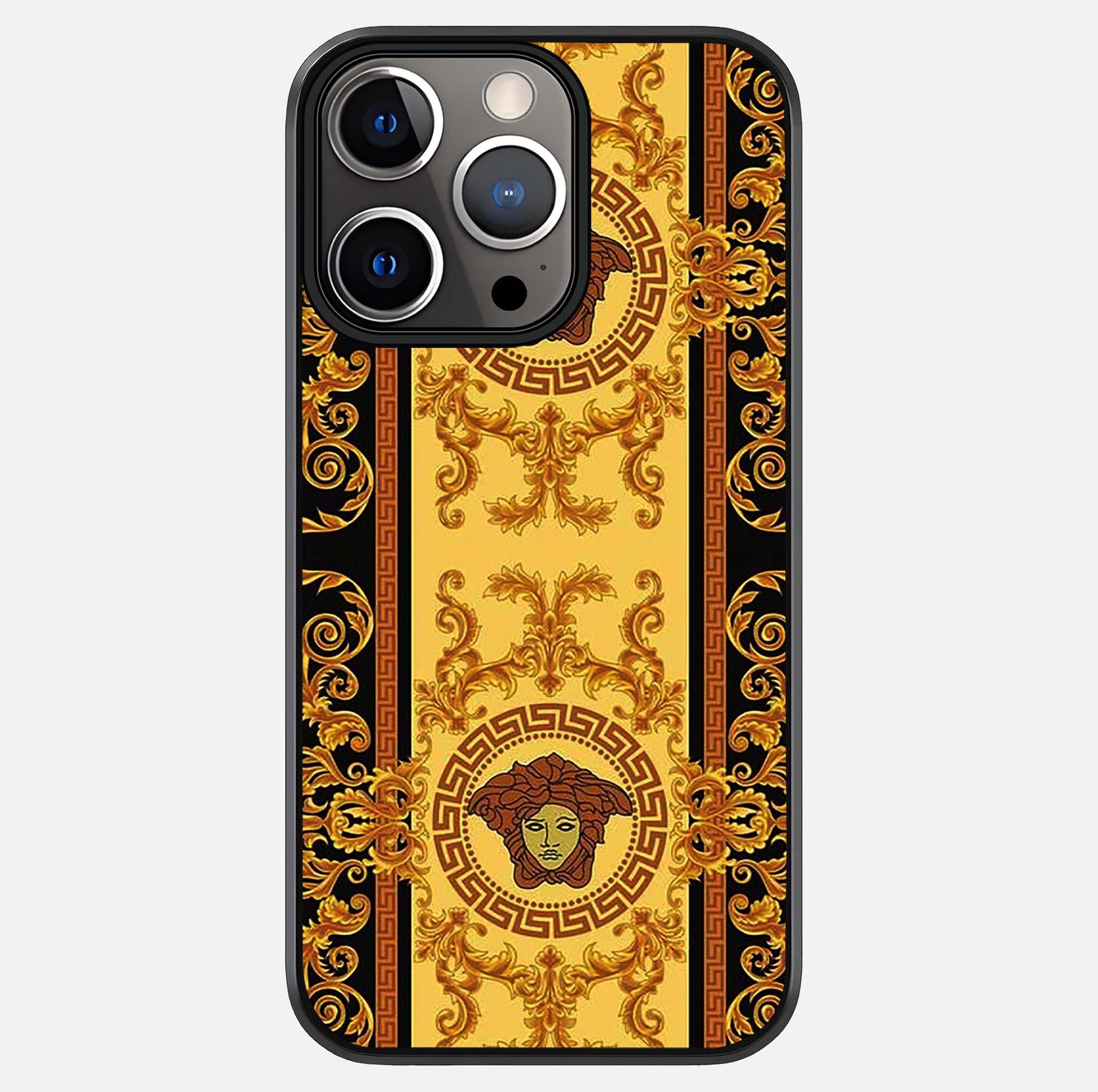Golden Royal Heritage Glass Case For iPhone 13 Pro by Custom World