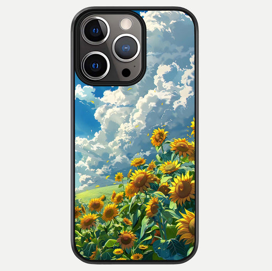 Golden Sun Glory Glass Case For iPhone 13 Pro by Custom World