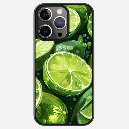 Green Lemon Glass Case For iPhone 13 Pro by Custom World