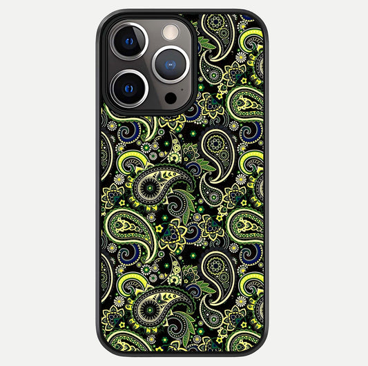 Green Mandala Pattern Glass Case For iPhone 13 Pro by Custom World