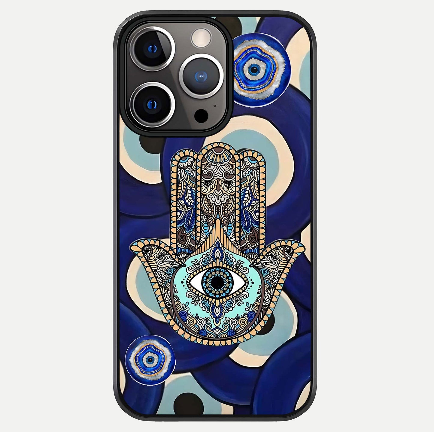 Hamsa Divine Guard Glass Case For iPhone 13 Pro by Custom World
