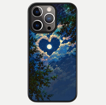 Heart With Moon Sky Glass Case For iPhone 13 Pro by Custom World