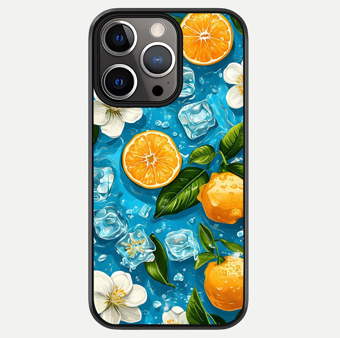 Ice Cube With Orange Glass Case For iPhone 13 Pro by Custom World