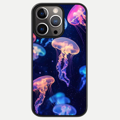 Jellyfish Pattern Glass Case For iPhone 13 Pro by Custom World
