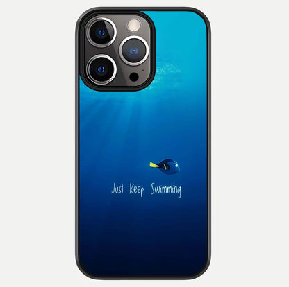 Just Keep Swimming Glass Case For iPhone 13 Pro by Custom World