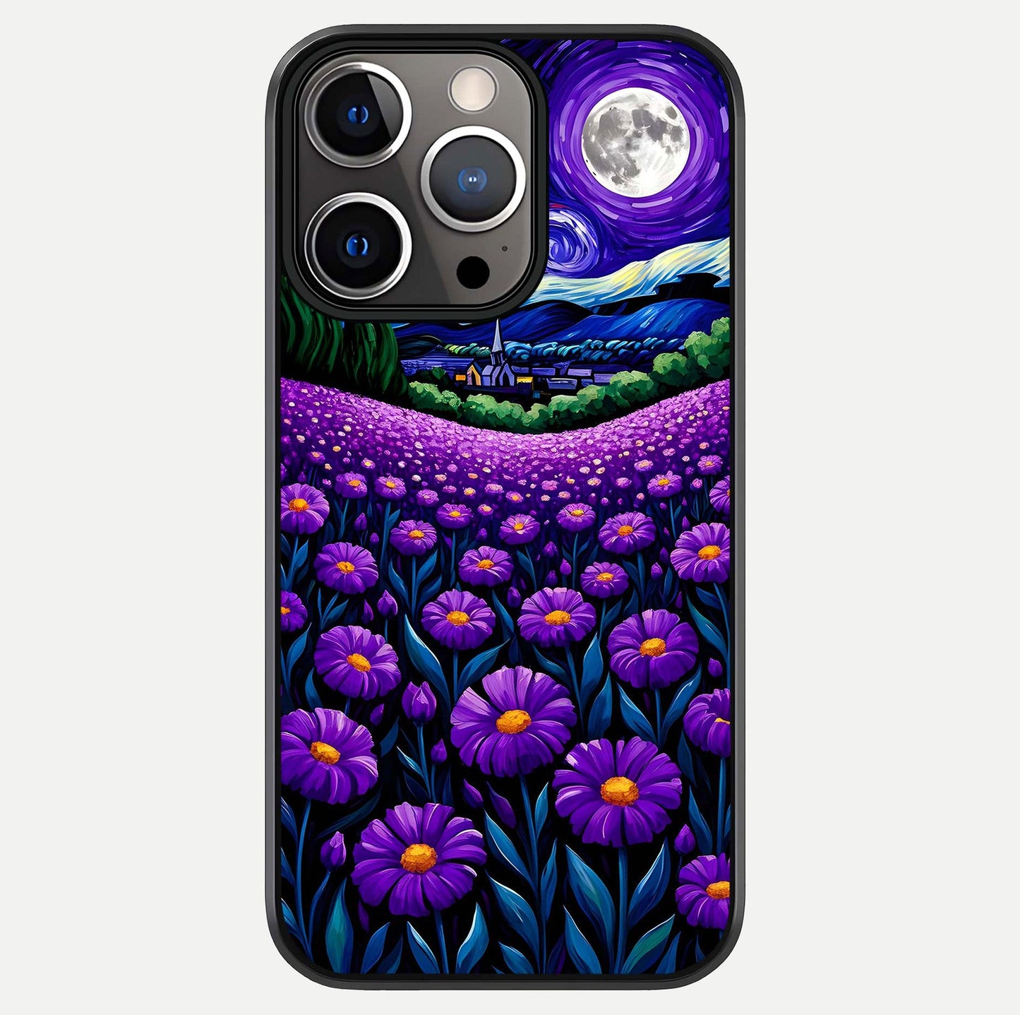Lavender Moon Field Glass Case For iPhone 13 Pro by Custom World