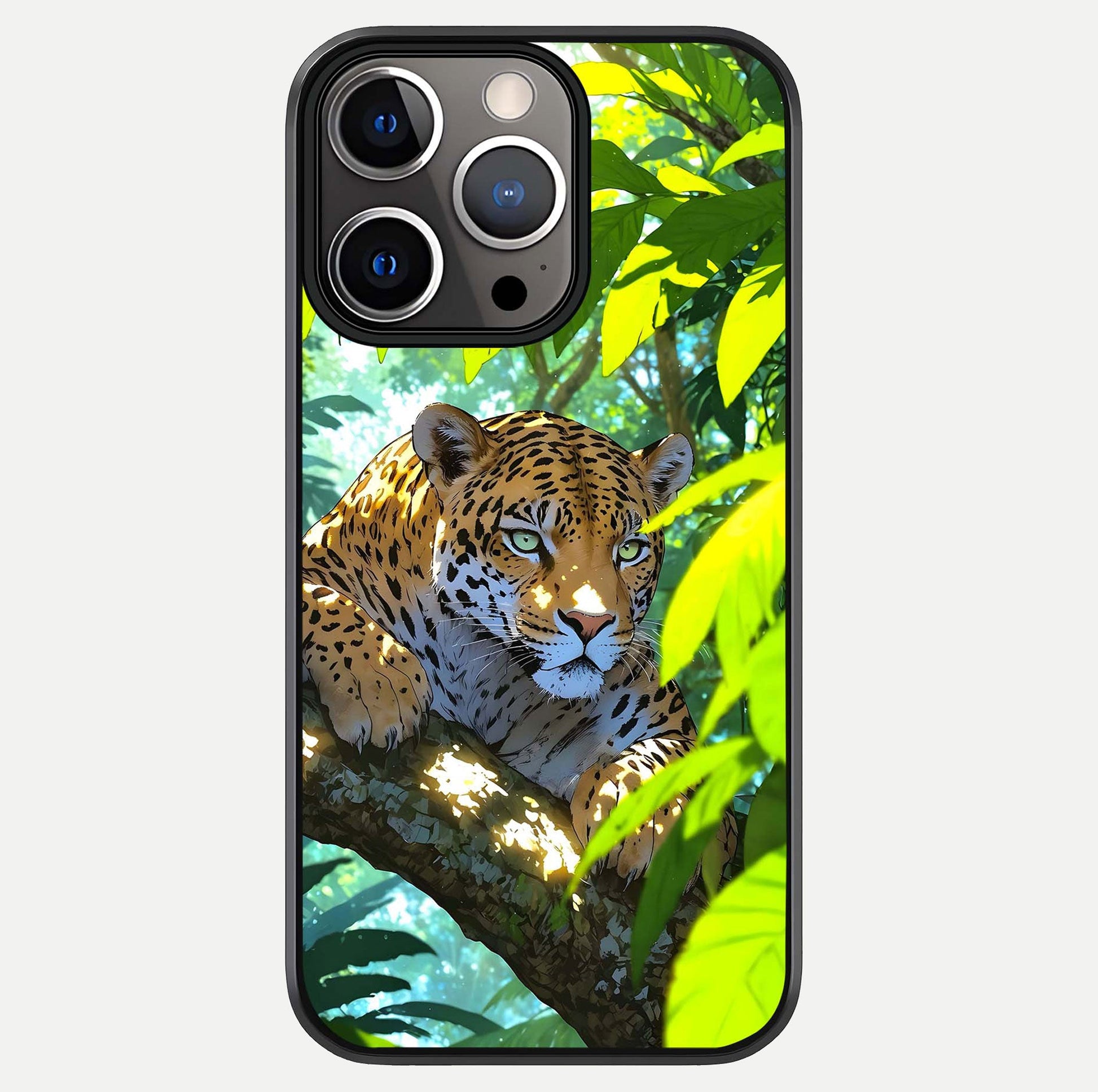 Leopard In Jungle Glass Case For iPhone 13 Pro by Custom World