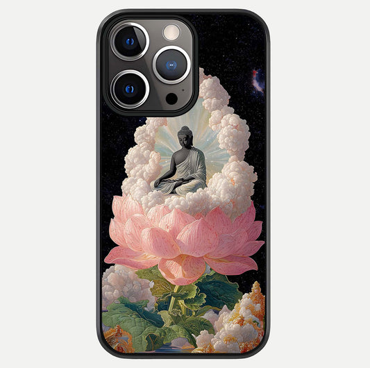 Lotus Divine Peace Glass Case For iPhone 13 Pro by Custom World