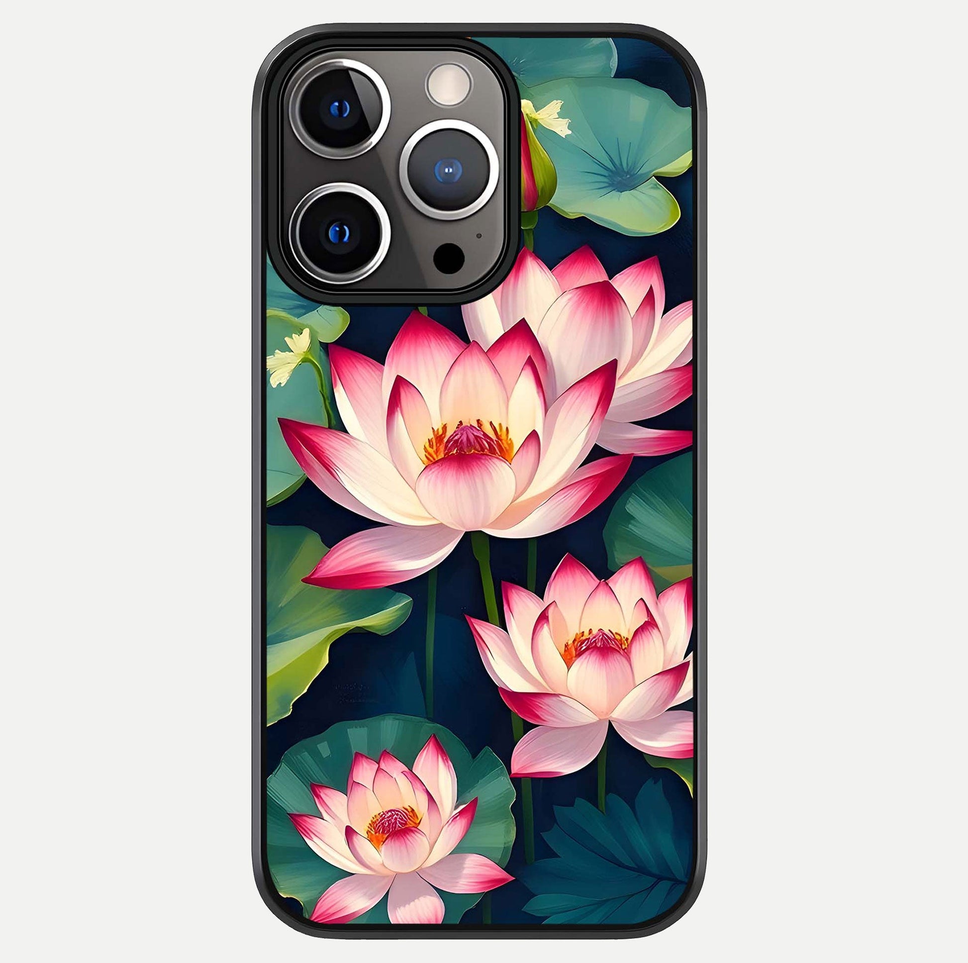 Lotus Dream Serenity Glass Case For iPhone 13 Pro by Custom World