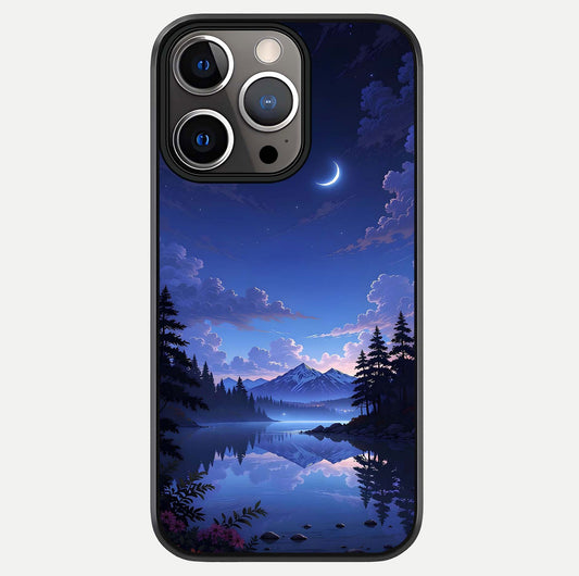 Midnight Lake Peace Glass Case For iPhone 13 Pro by Custom World