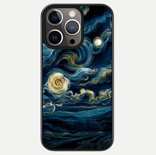 Midnight Sky Whirl Glass Case For iPhone 13 Pro by Custom World