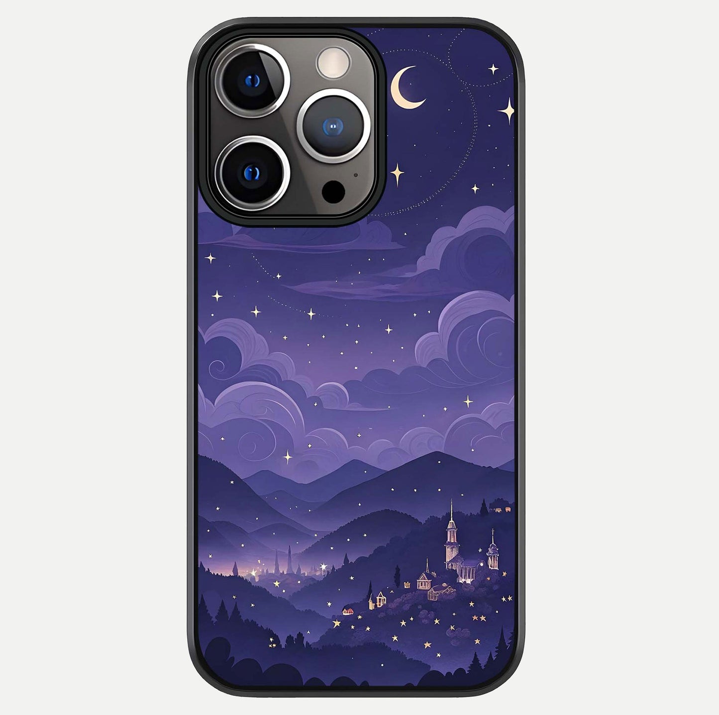 Minimal Night View Glass Case For iPhone 13 Pro by Custom World