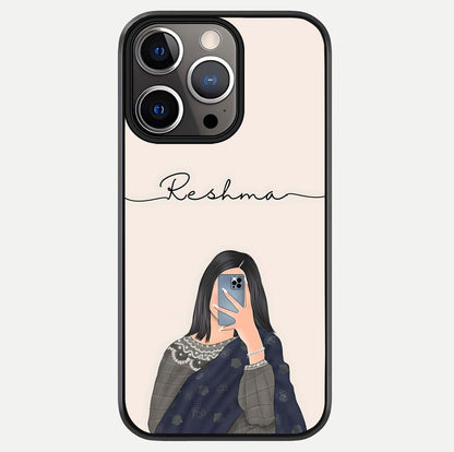Mirror Mood Muse With Custom Name Glass Case For iPhone 13 Pro by Custom World