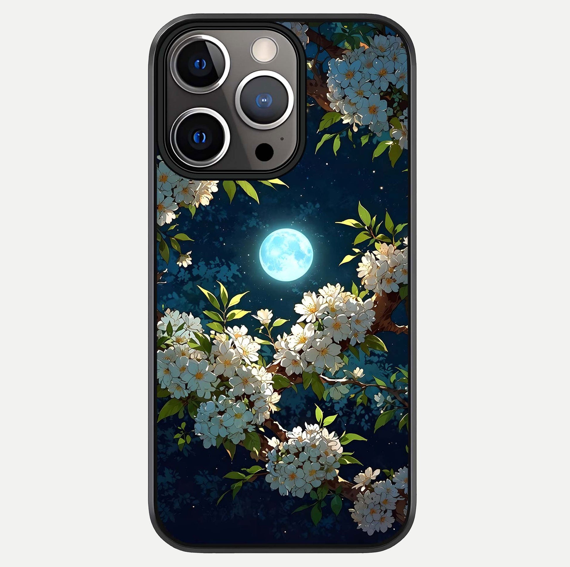 Moonlit Blossom Dream Glass Case For iPhone 13 Pro by Custom World