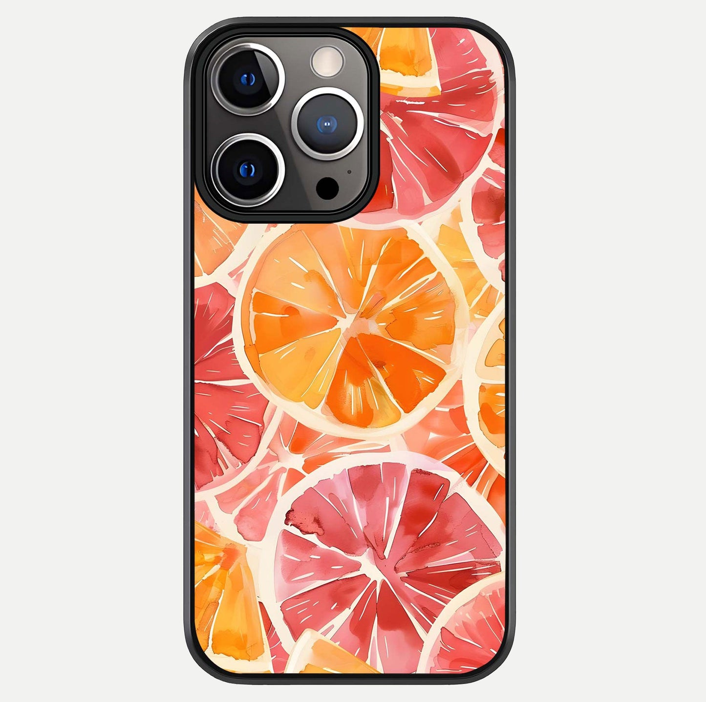 Orange Fruits Pattern Glass Case For iPhone 13 Pro by Custom World
