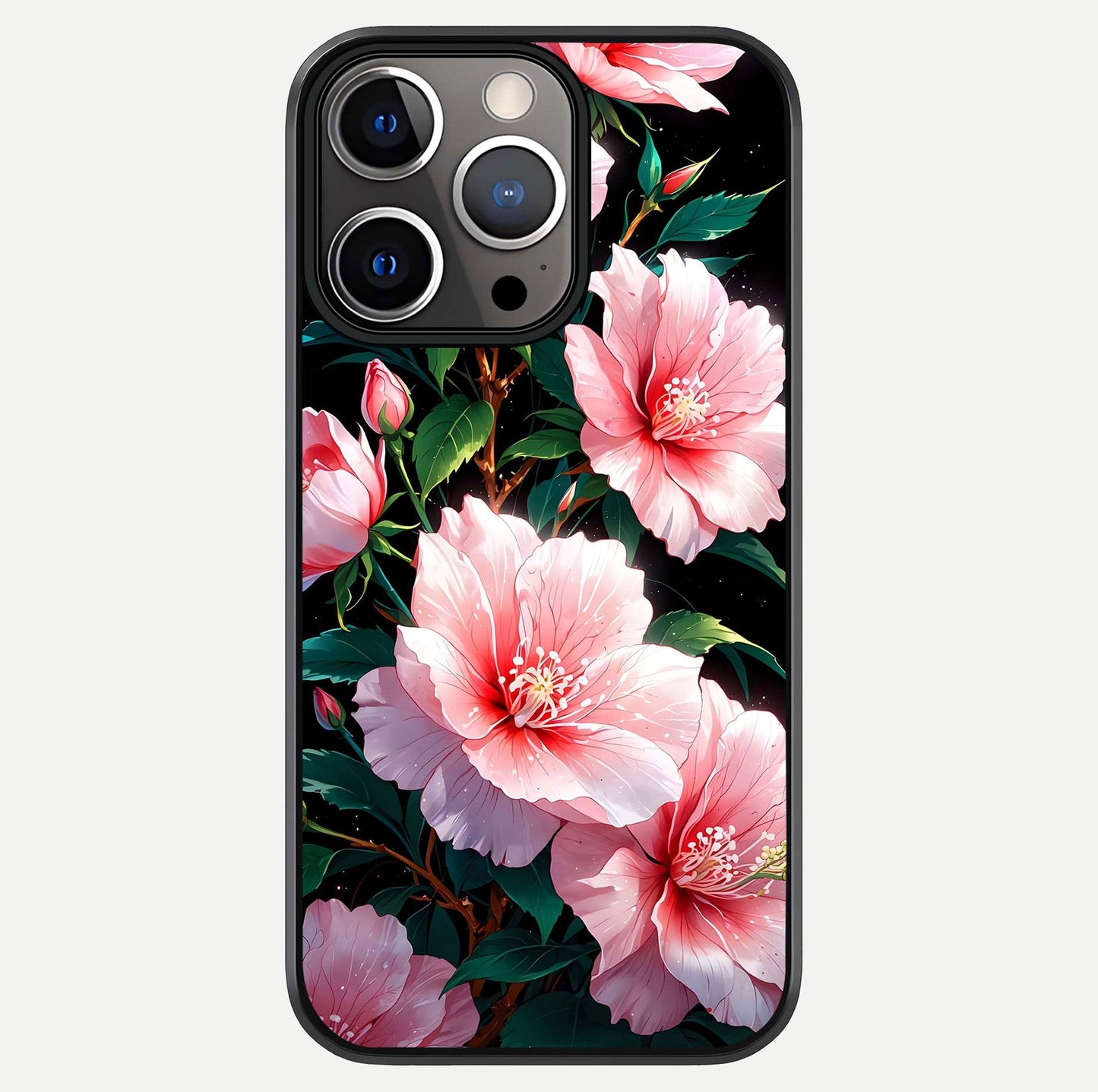 Peach Flower Glass Case For iPhone 13 Pro by Custom World