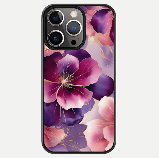 Pink Bouquet Florals Glass Case For iPhone 13 Pro by Custom World