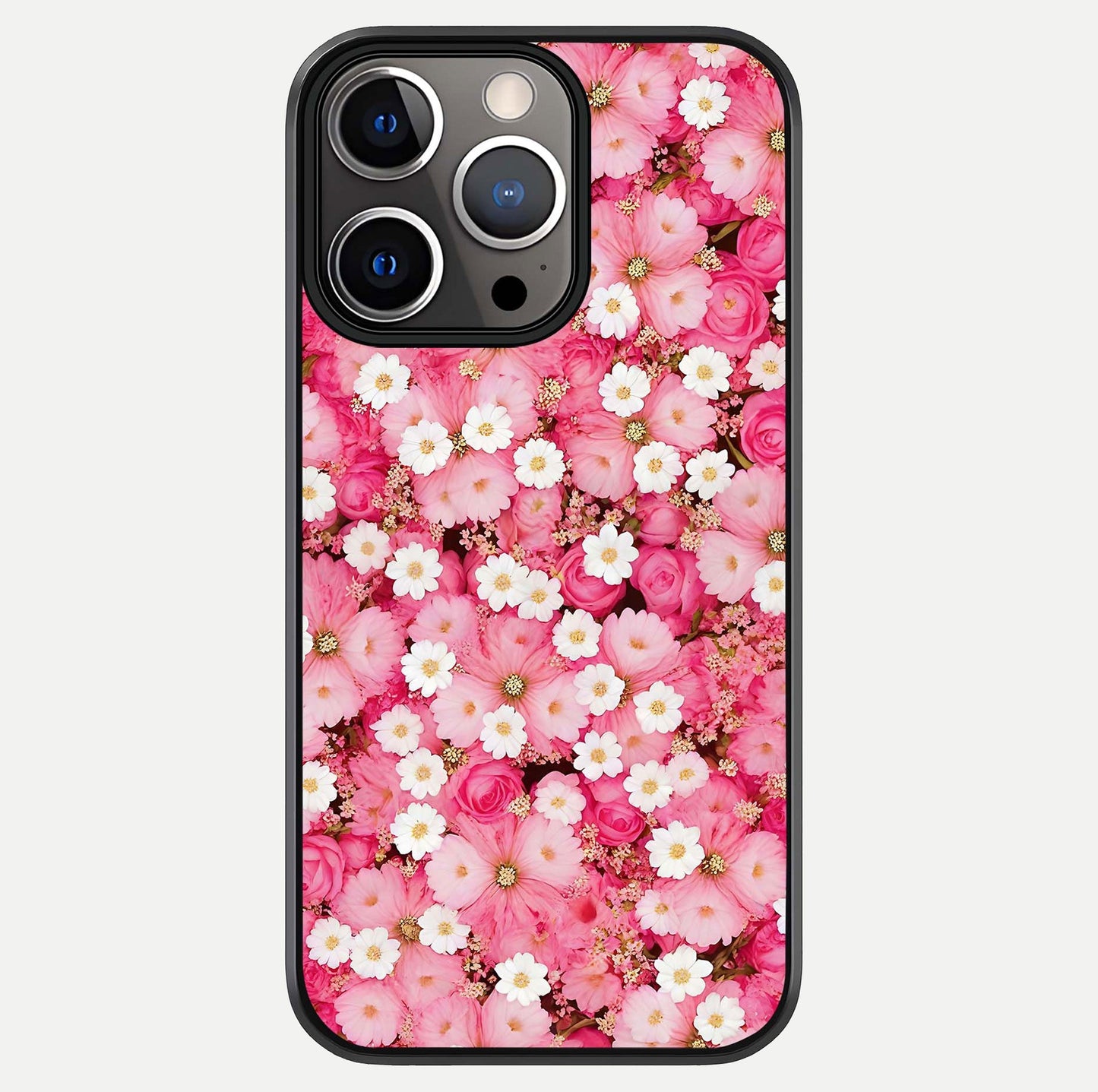 Pink Daisy Bliss Glass Case For iPhone 13 Pro by Custom World