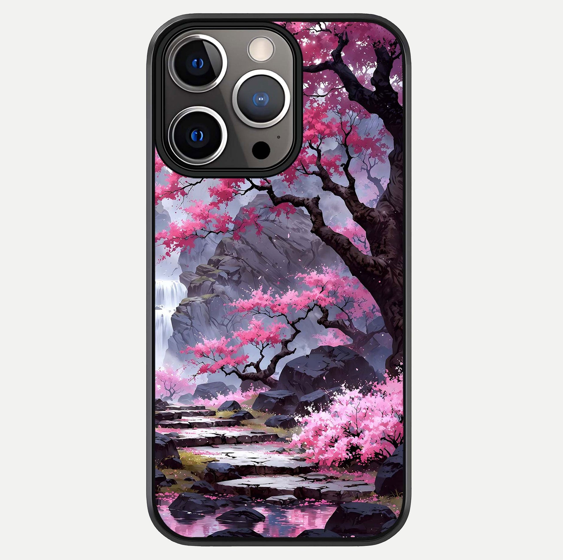 Pinkish Scenery Glass Case For iPhone 13 Pro by Custom World