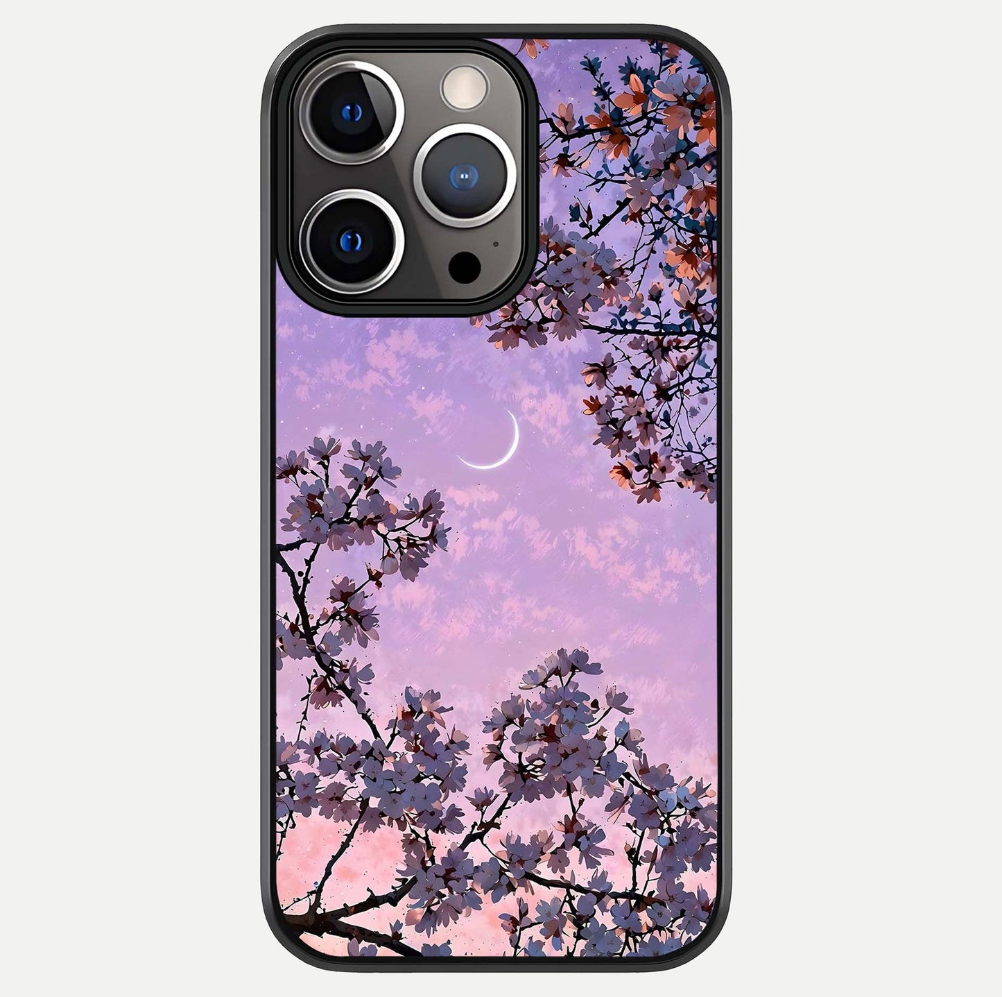 Purple Serenity Moon Glass Case For iPhone 13 Pro by Custom World