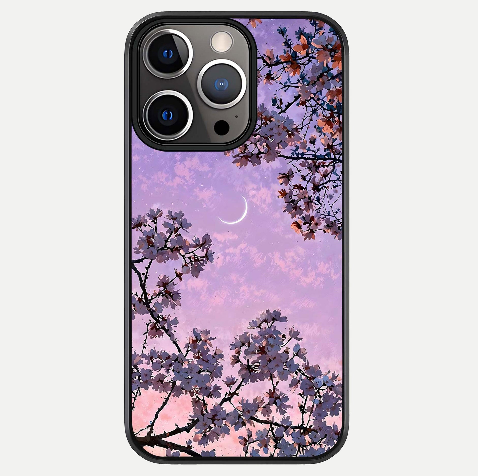 Purple Serenity Moon Glass Case For iPhone 13 Pro by Custom World