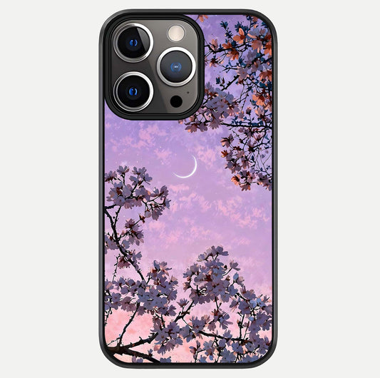 Purple Serenity Moon Glass Case For iPhone 13 Pro by Custom World
