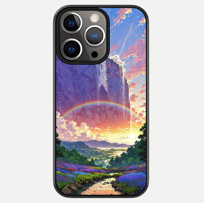 Rainbow Valley Dream Glass Case For iPhone 16 Pro by Custom World