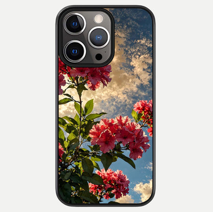 Red Bloom Skies Glass Case For iPhone 13 Pro by Custom World