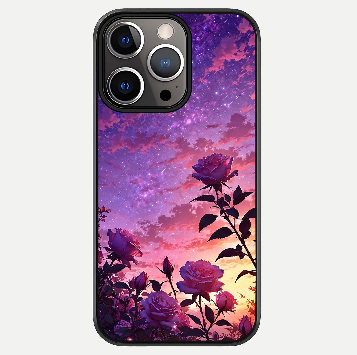 Starlit Rose Twilight Glass Case For iPhone 13 Pro by Custom World