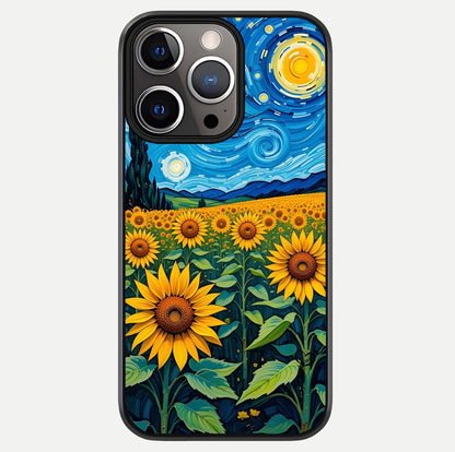 Starry Sunflower Dreams Glass Case For iPhone 13 Pro by Custom World