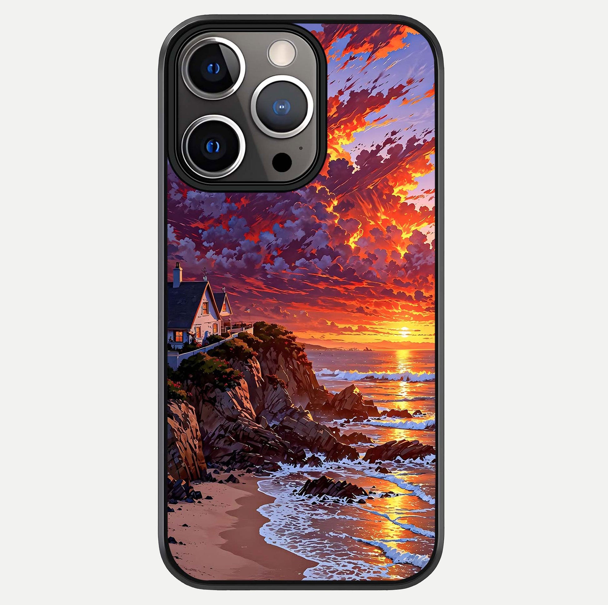 Sunset House By Sea Glass Case For iPhone 13 Pro by Custom World