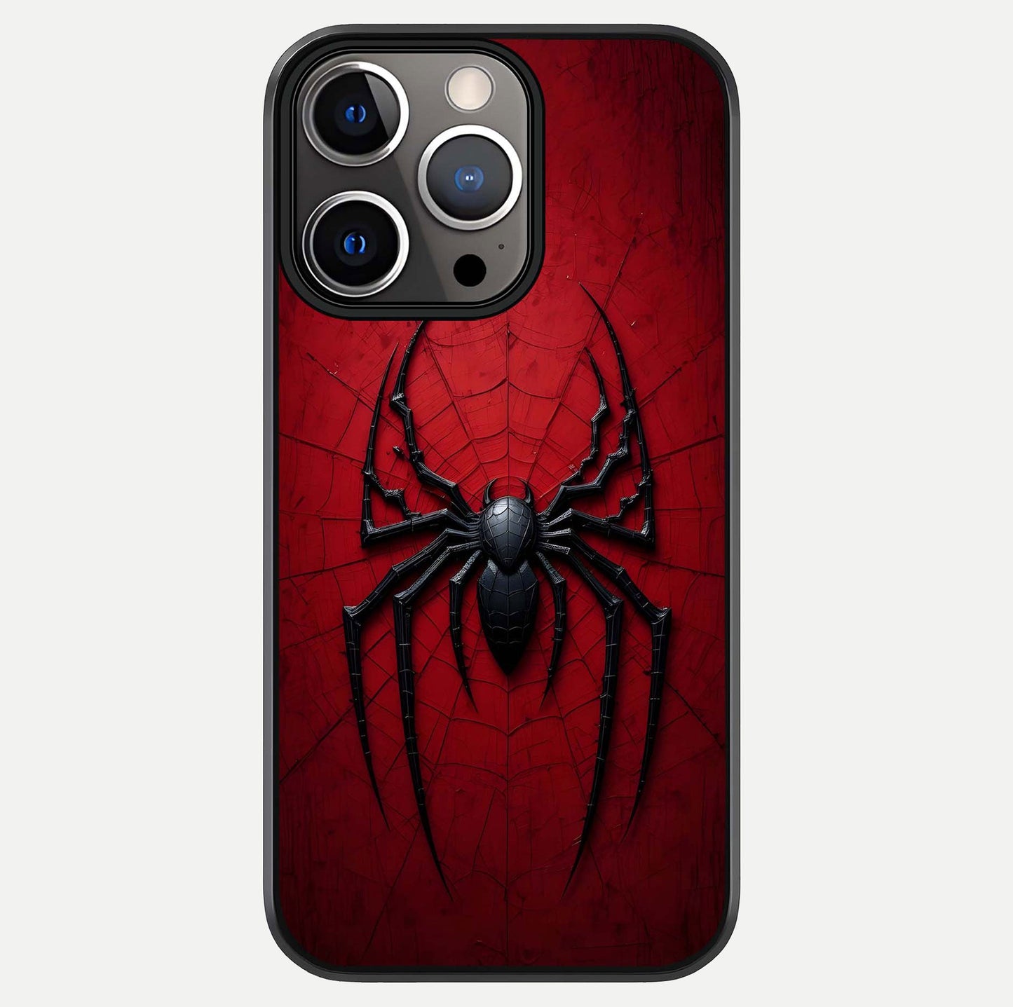 Superhero Web Emblem Glass Case For iPhone 13 Pro by Custom World