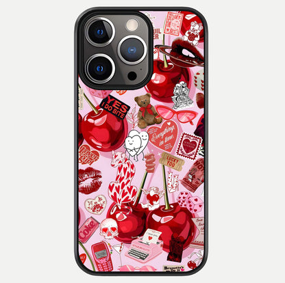 Sweet Cherry Chaos Glass Case For iPhone 13 Pro by Custom World