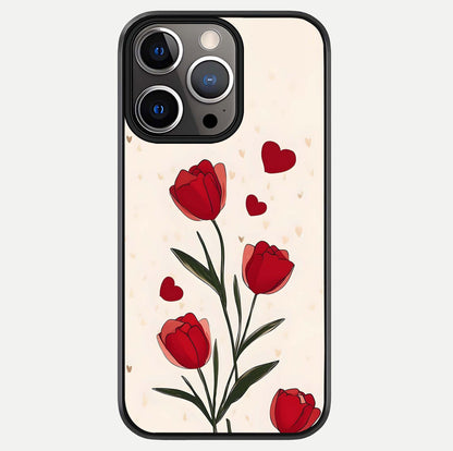 Tulip With Heart Glass Case For iPhone 13 Pro by Custom World