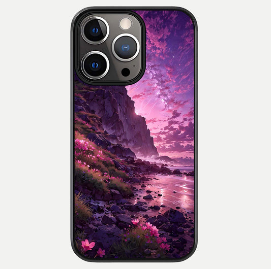 Twilight Blossom Coast Glass Case For iPhone 13 Pro by Custom World