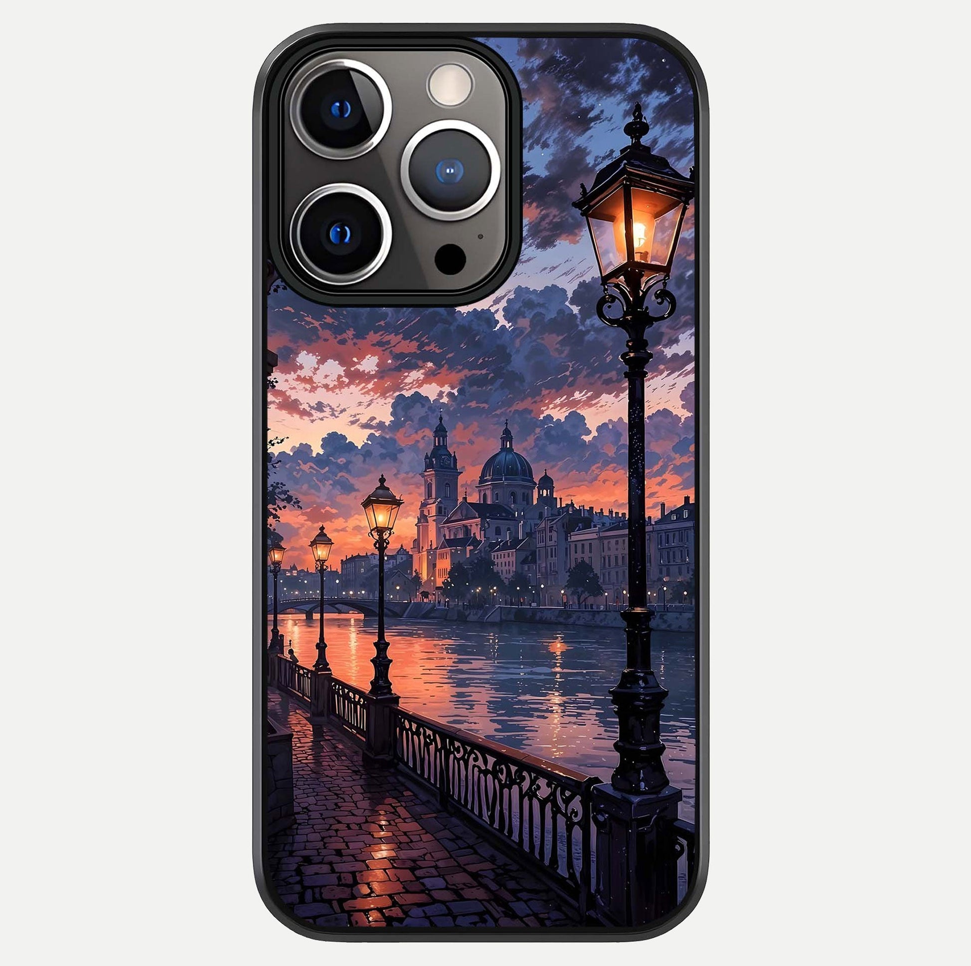 Twilight River Lights Glass Case For iPhone 13 Pro by Custom World