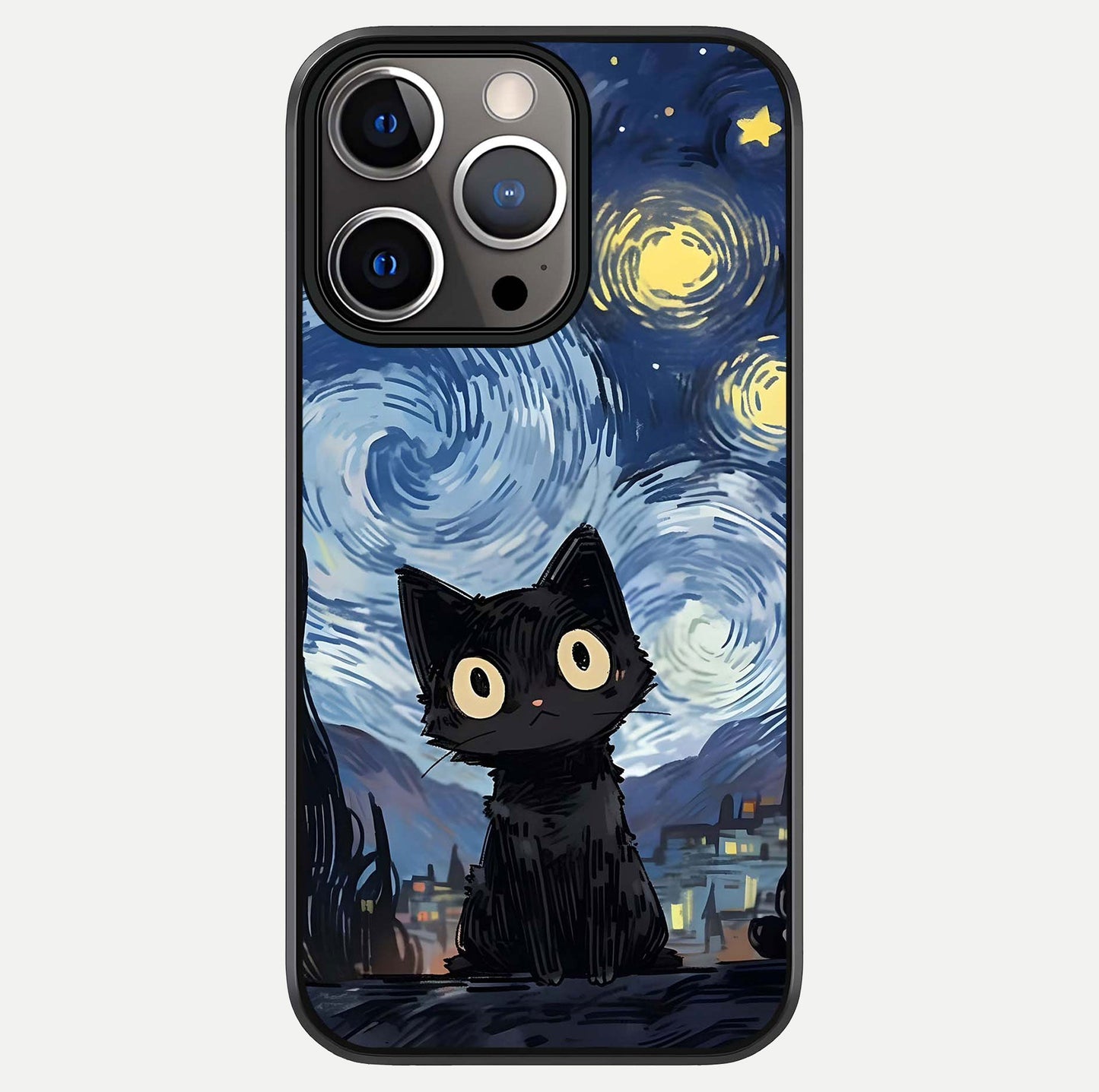 Van Gogh Cat Glass Case For iPhone 13 Pro by Custom World
