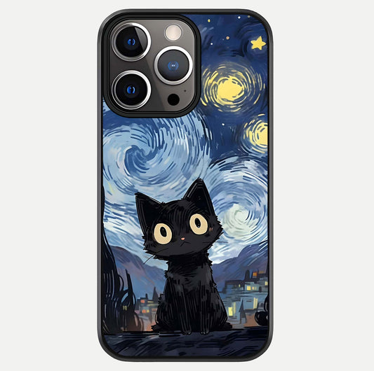 Van Gogh Cat Glass Case For iPhone 13 Pro by Custom World