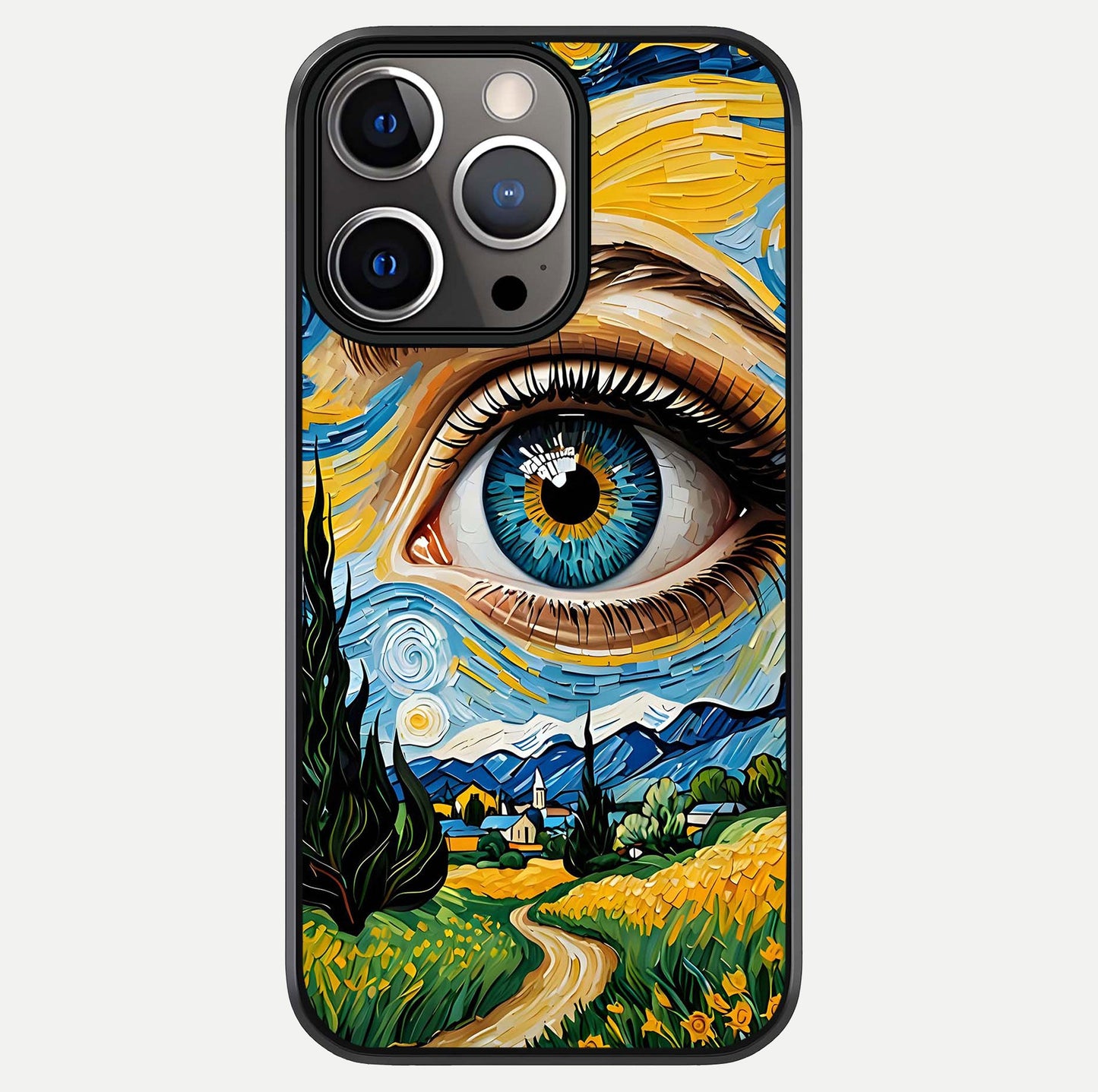 Van Gogh Eye Glass Case For iPhone 16 Pro by Custom World