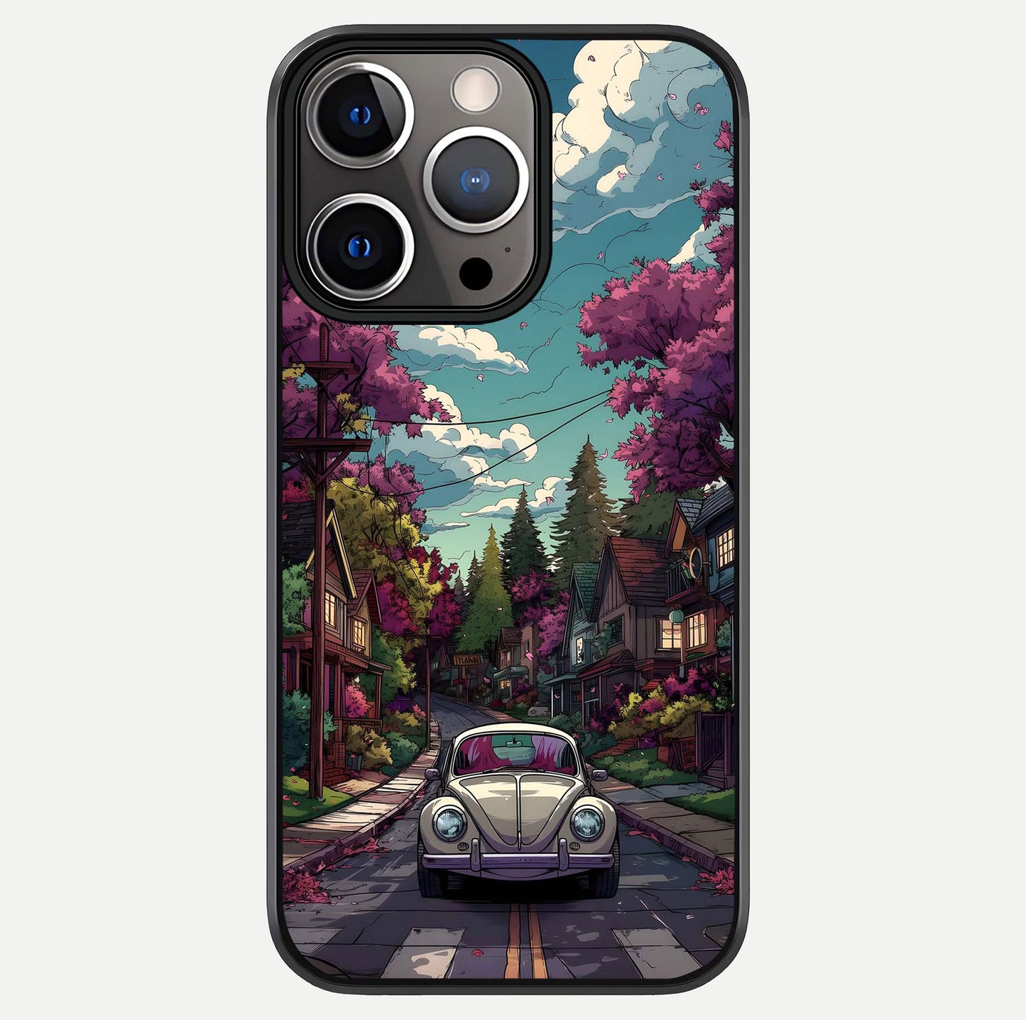 Vintage Street Drive Glass Case For iPhone 13 Pro by Custom World