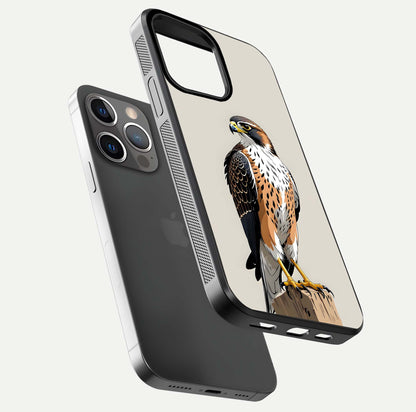 Clever Eagle Glass Case for iPhone 13 Pro floating mockup displaying sharp gloss and art contrast