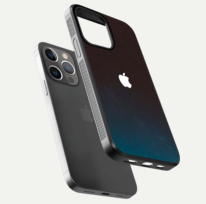 Green Emerald Apple Logo Glass Case for iPhone 13 Pro floating dual-view mockup showing glossy shine and premium color tone