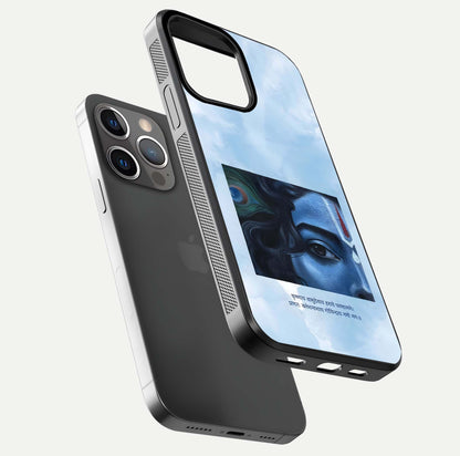 Spring Wing Garden Glass Case for iPhone 13 Pro floating dual-view mockup showing gloss texture and vivid print