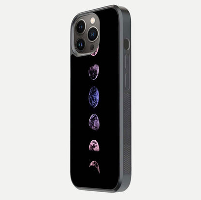 Crimson All Planets Glass Case for iPhone 13 Pro side-angle photo capturing edge glow and glass reflection