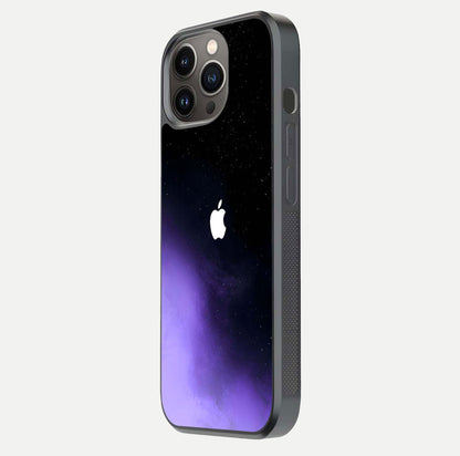 Galaxy Apple Aura Glass Case for iPhone 13 Pro side-angle image showing glossy surface and soft reflection hues