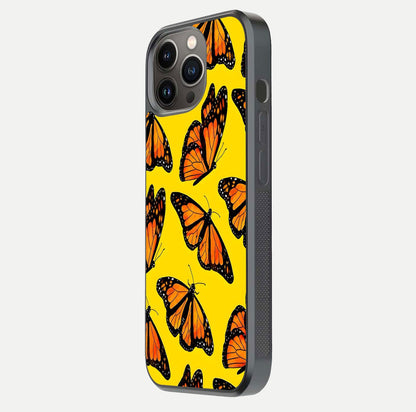 Golden Wing Flight Glass Case for iPhone 13 Pro side-angle image showing polished surface and golden gradient