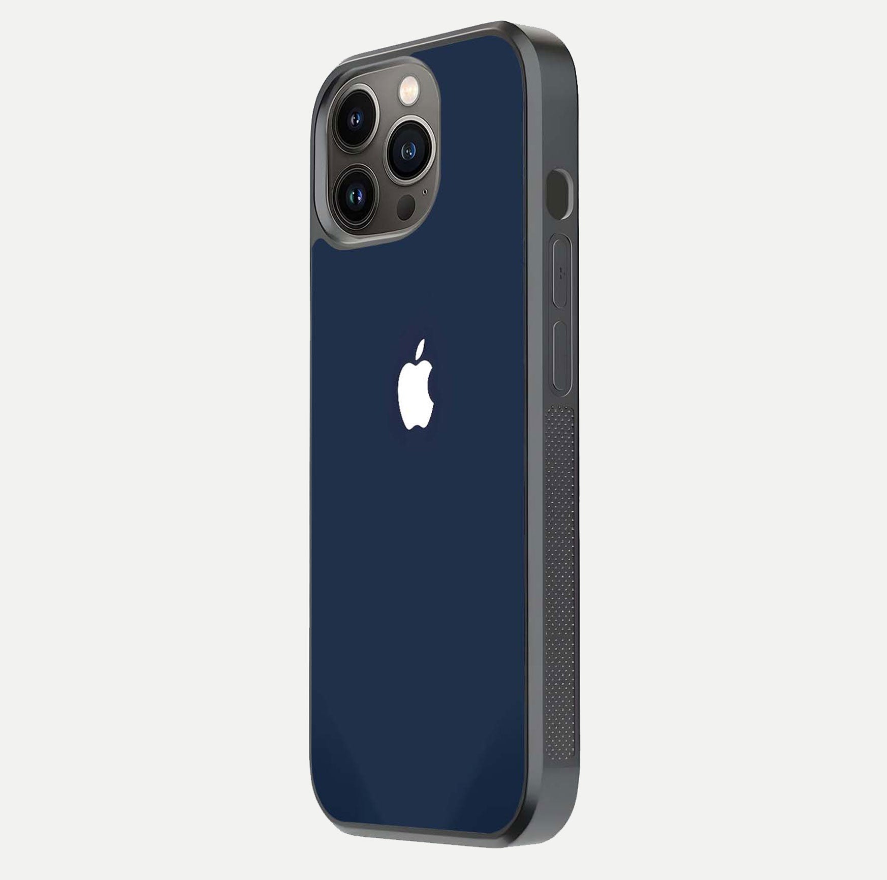 Minimal Apple Night Glass Case for iPhone 13 Pro side-angle image showing sleek reflection and clean gloss