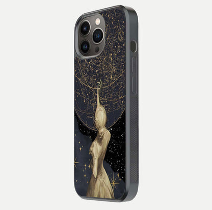 Taylor Swift Girl Glass Case for iPhone 13 Pro side-angle image showing glossy surface and color tone