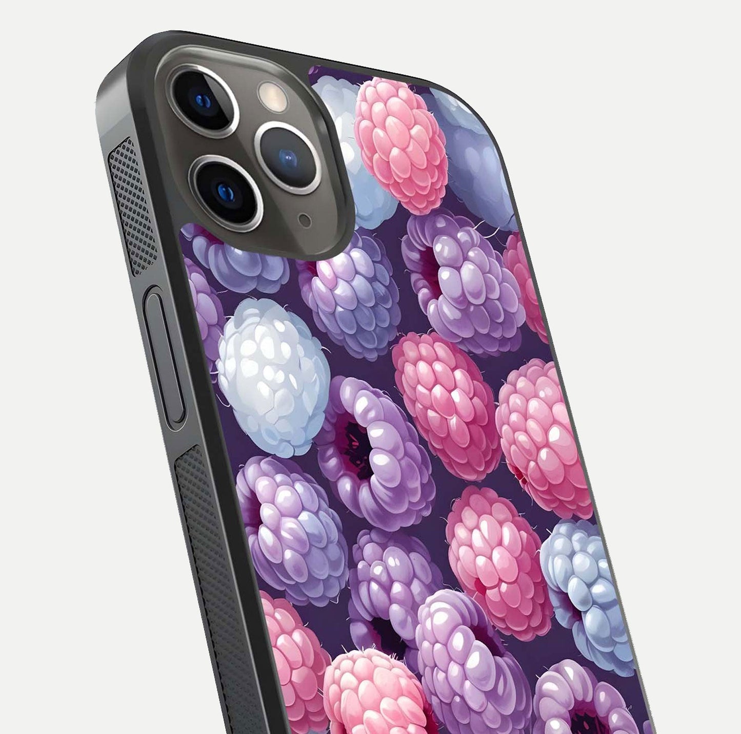 Berry Candy Pop Glass Case for iPhone 13 Pro close-up shot revealing candy-style texture and reflective surface