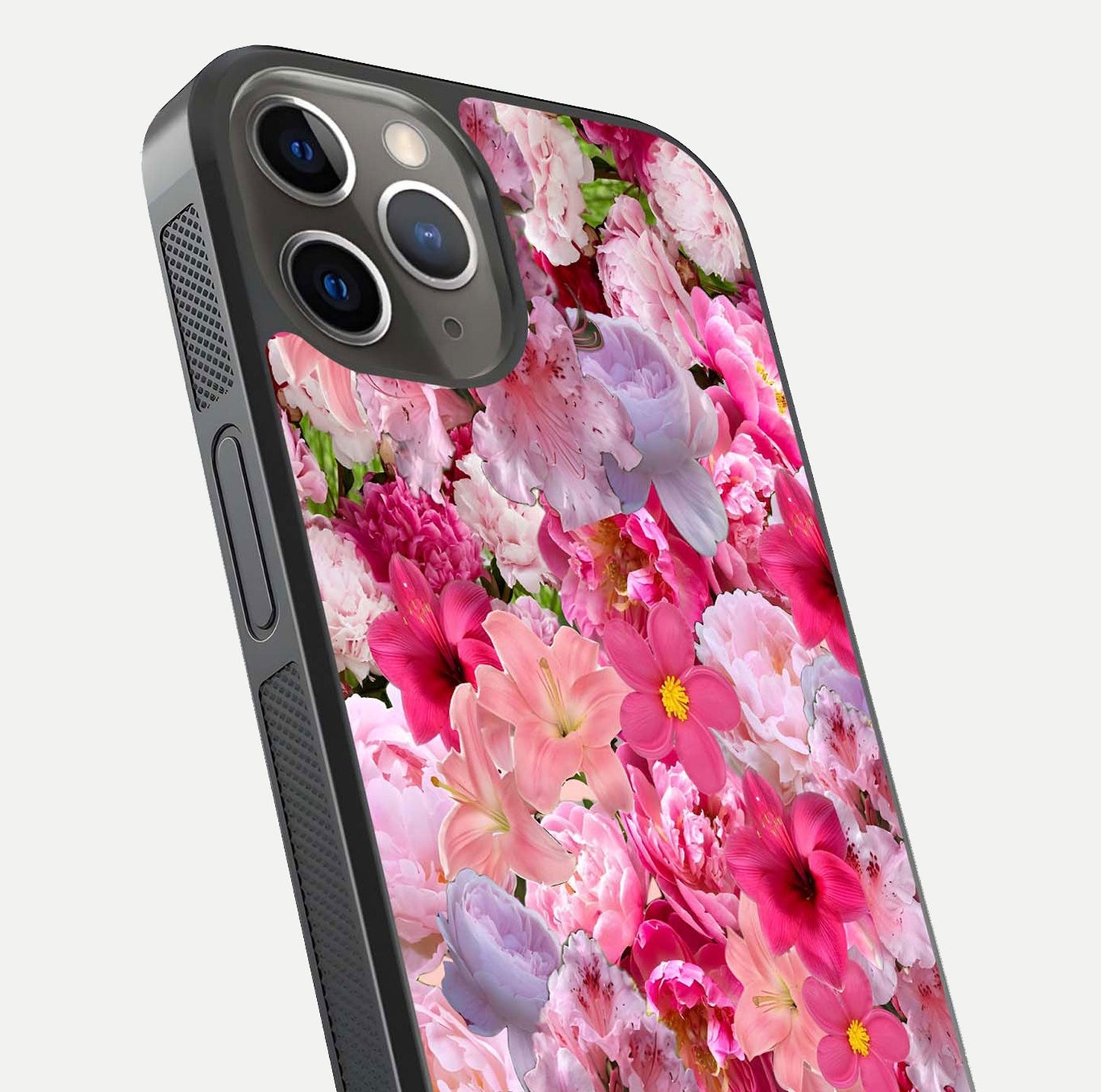 Bloom Crush Fantasy Glass Case for iPhone 13 Pro close-up image showing color gradient and petal detailing